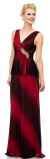 Main image of V-Neck Ombre Peplum Long Dress with Decal on Waist